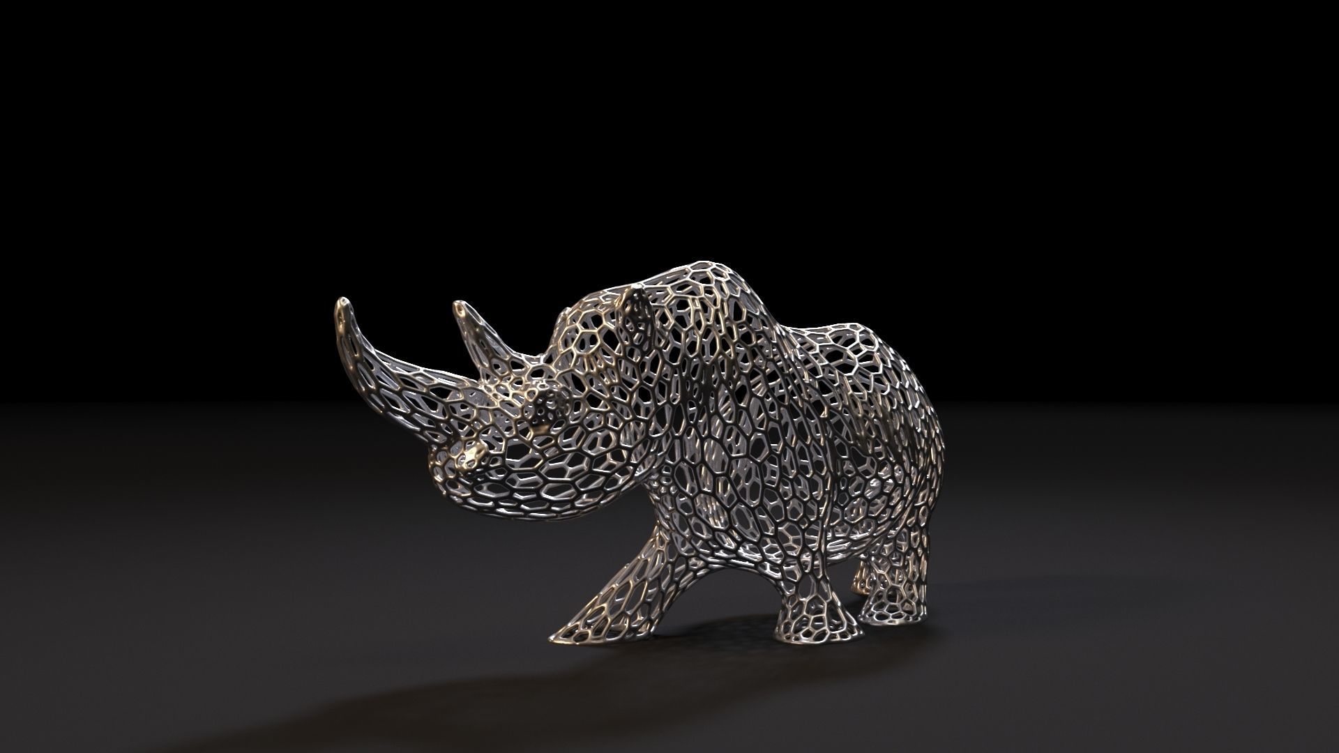 Rhino figure 3D print model_3
