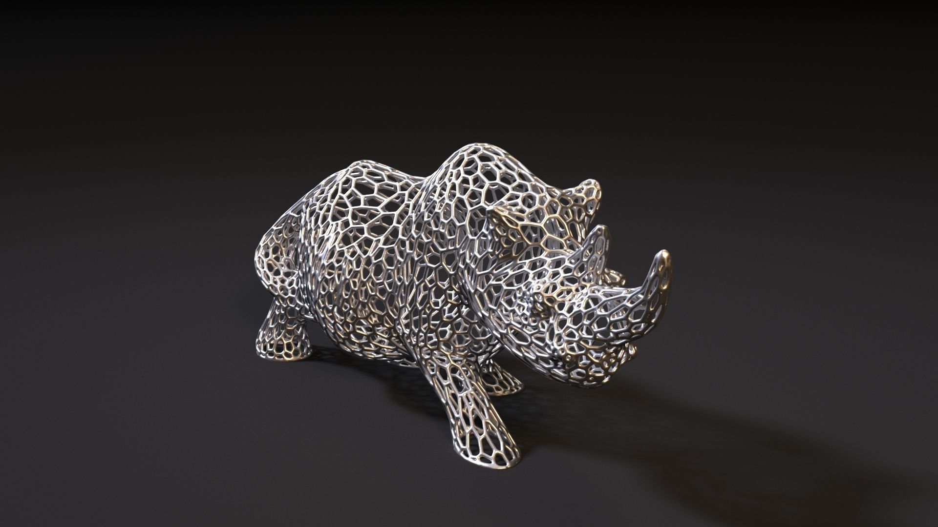 Rhino figure 3D print model_1