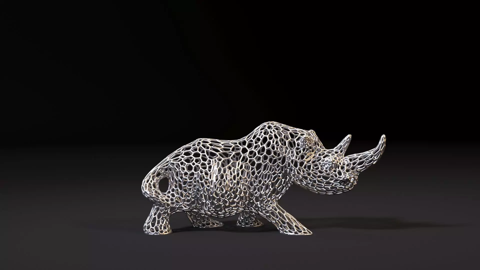 Rhino figure 3D print model_0