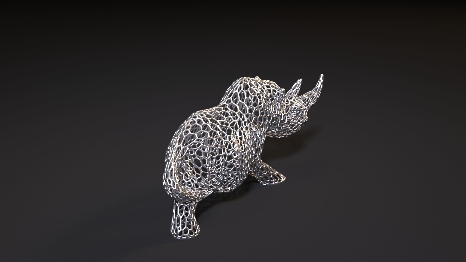 Rhino figure 3D print model_7