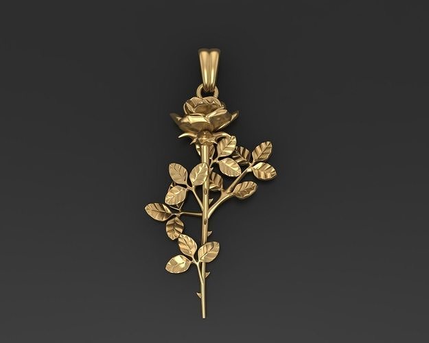 Rose flower pendant  3D print model