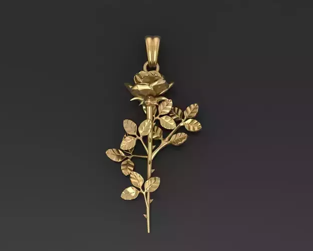 Rose flower pendant  3D print model