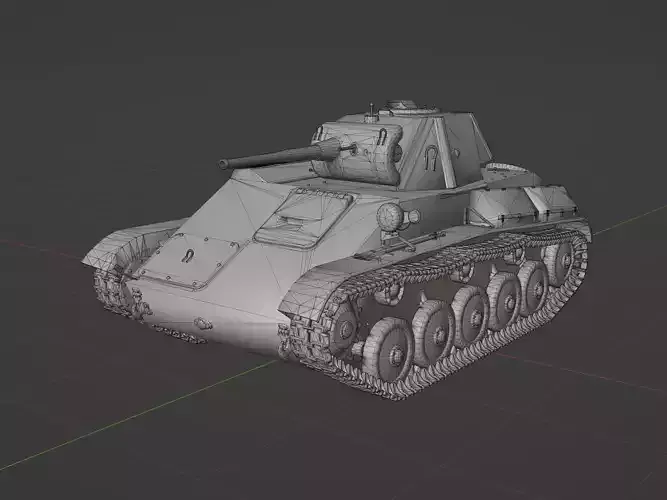 T70 Light tank Low-poly 3D model