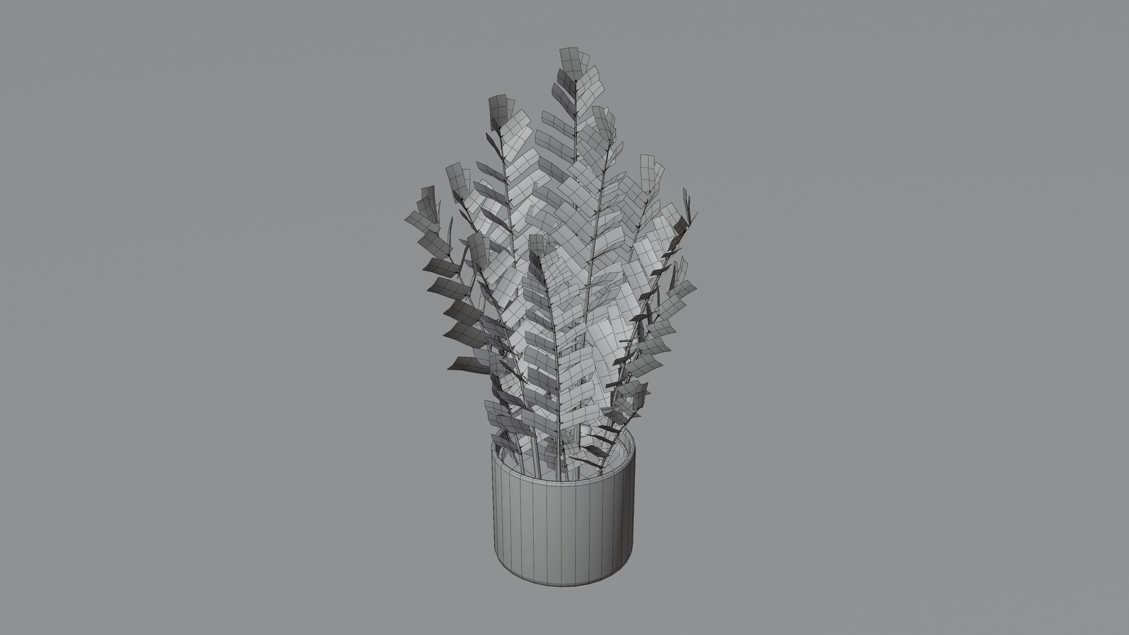 Zamioculcas Zamiifolia Low-poly 3D model_9