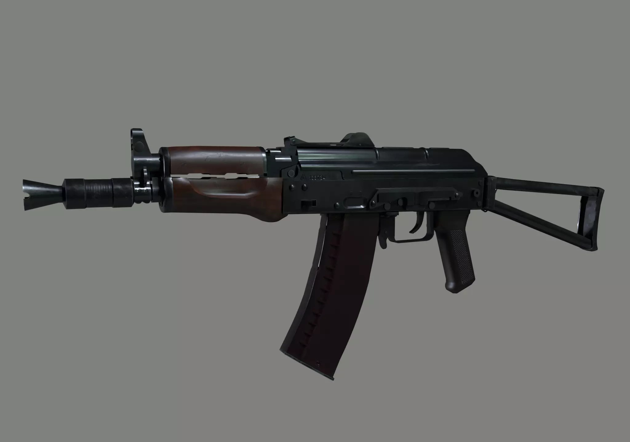 AKS-74U Rifle Low-poly 3D model_0