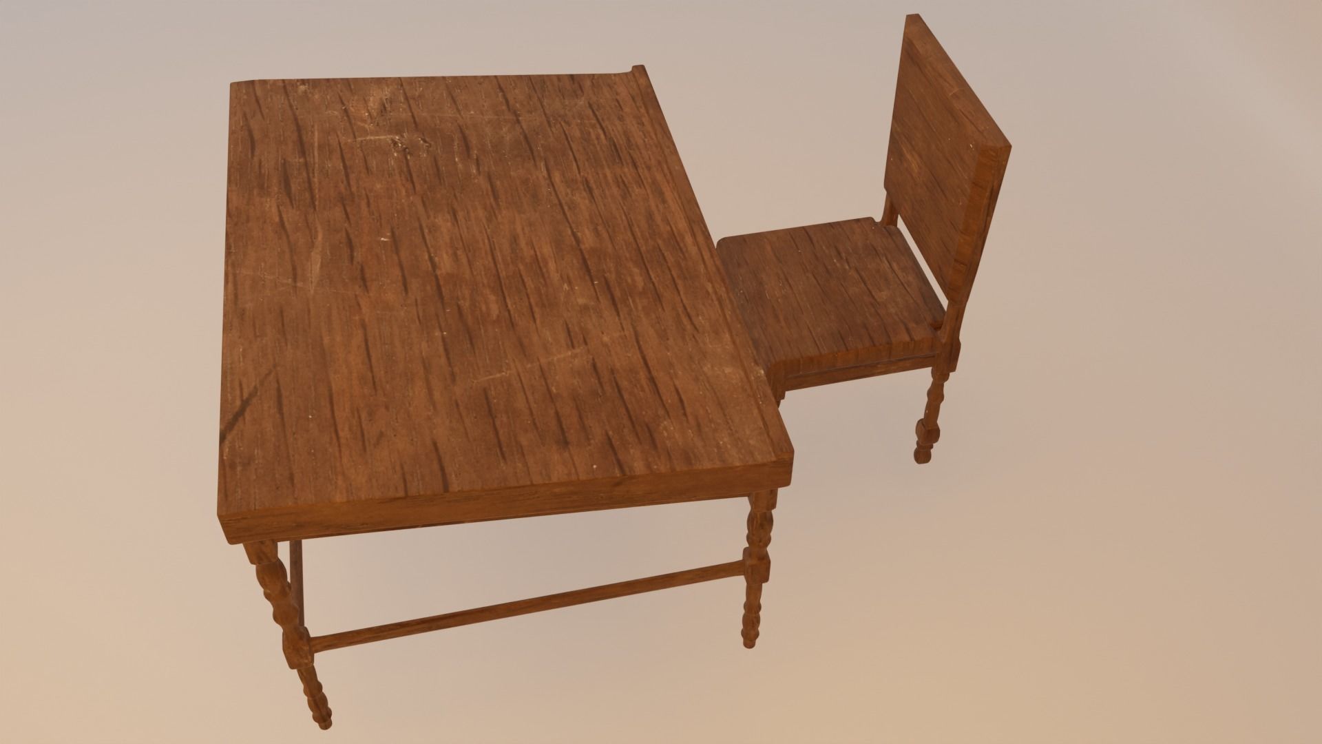 Table and Chair 3D model_4