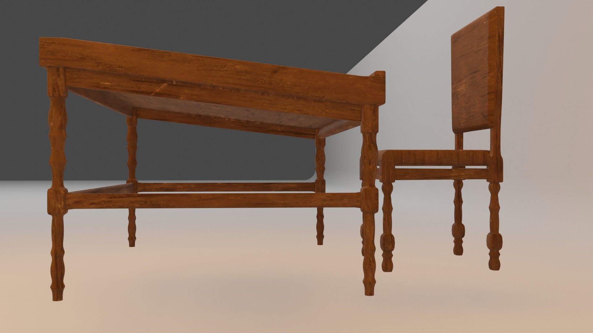 Table and Chair 3D model_5