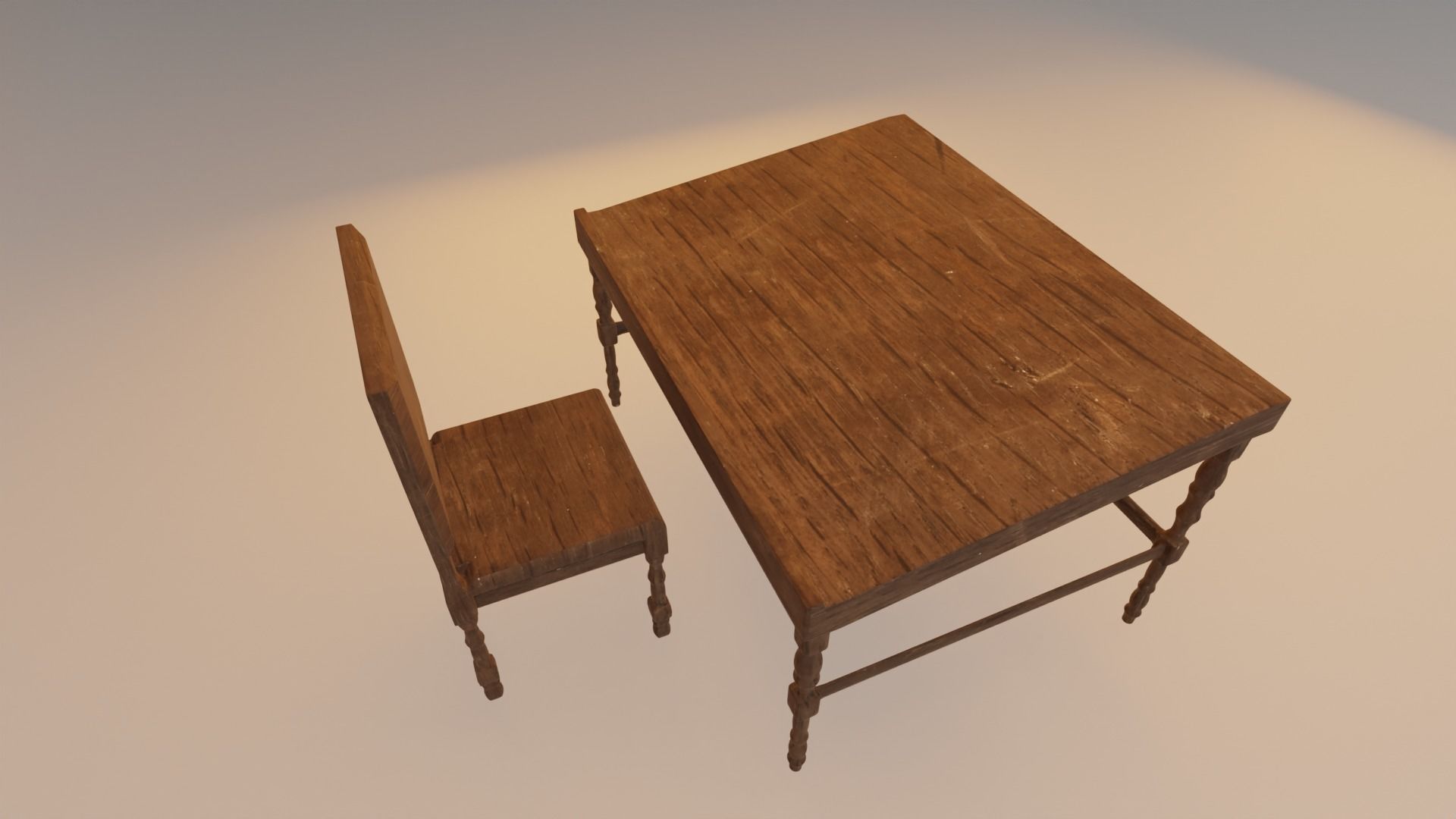 Table and Chair 3D model_3