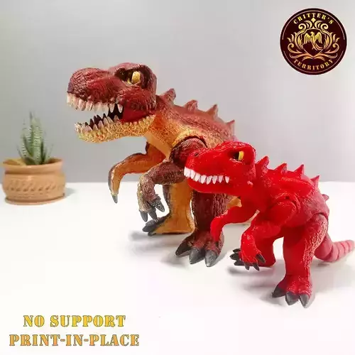 Flexi T-rex With Movable Jaw Almost Print In Place No Support