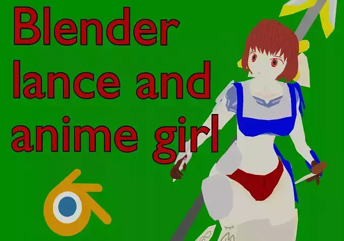 Anime girl whit lances 3D model