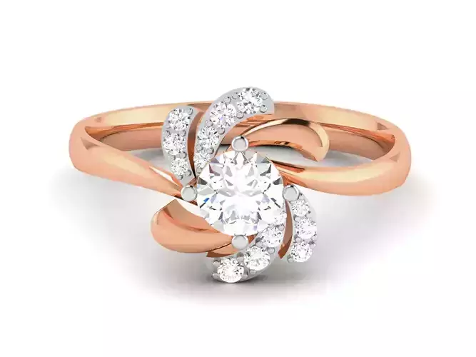Women Solitaire Ring 3dm render details 