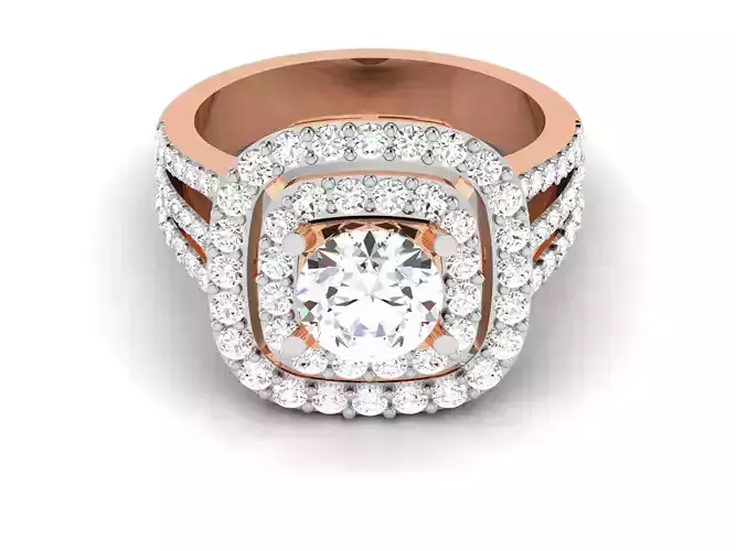 Women Solitaire Ring 3dm render details 