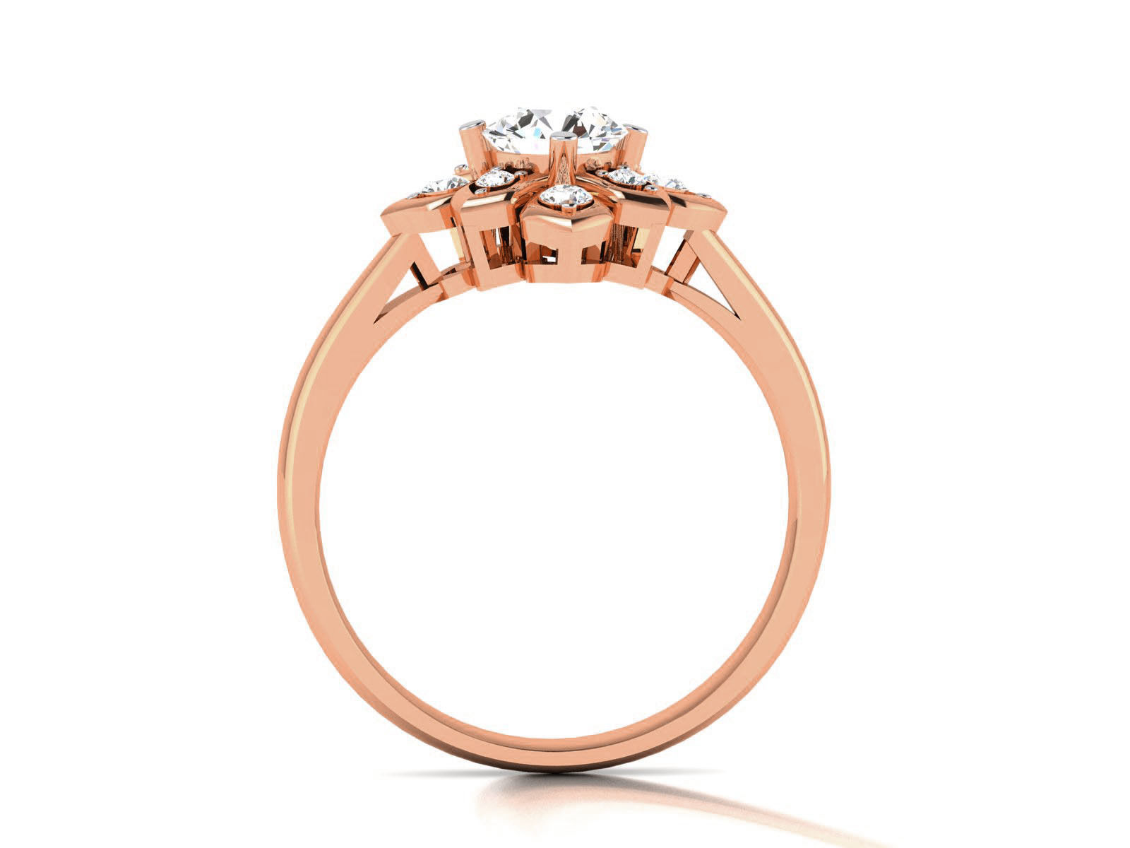 Women Solitaire Ring 3dm render details 3D print model_7