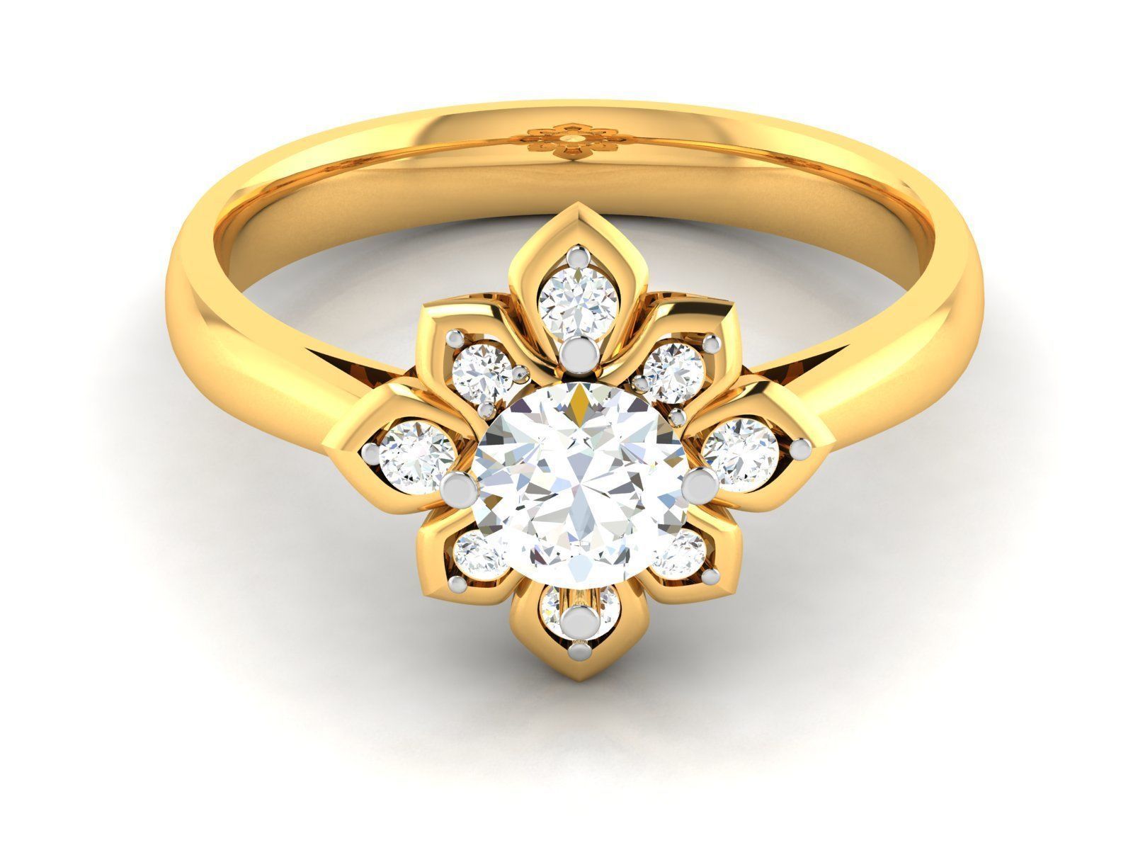 Women Solitaire Ring 3dm render details 3D print model_11
