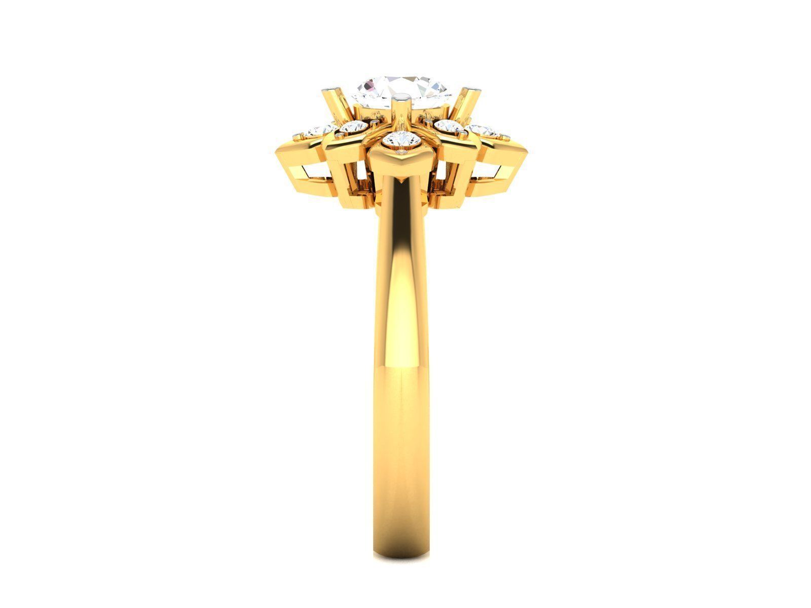 Women Solitaire Ring 3dm render details 3D print model_9