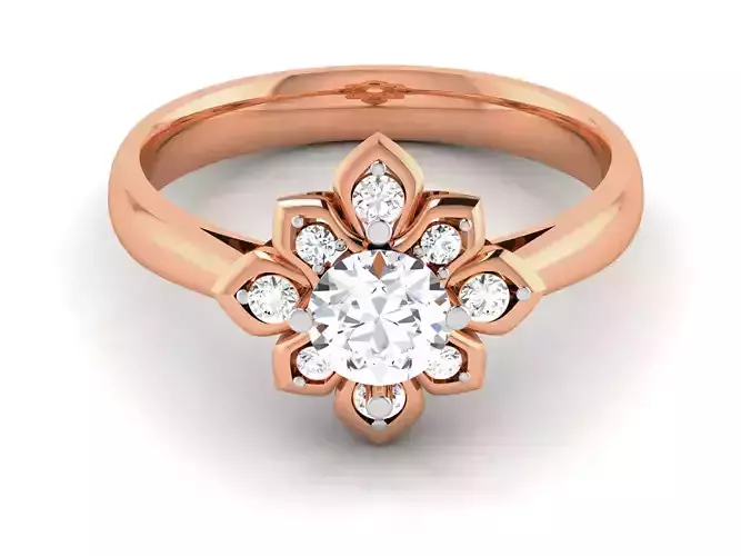 Women Solitaire Ring 3dm render details 
