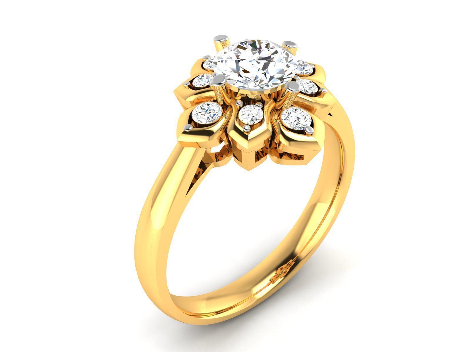 Women Solitaire Ring 3dm render details 3D print model_1