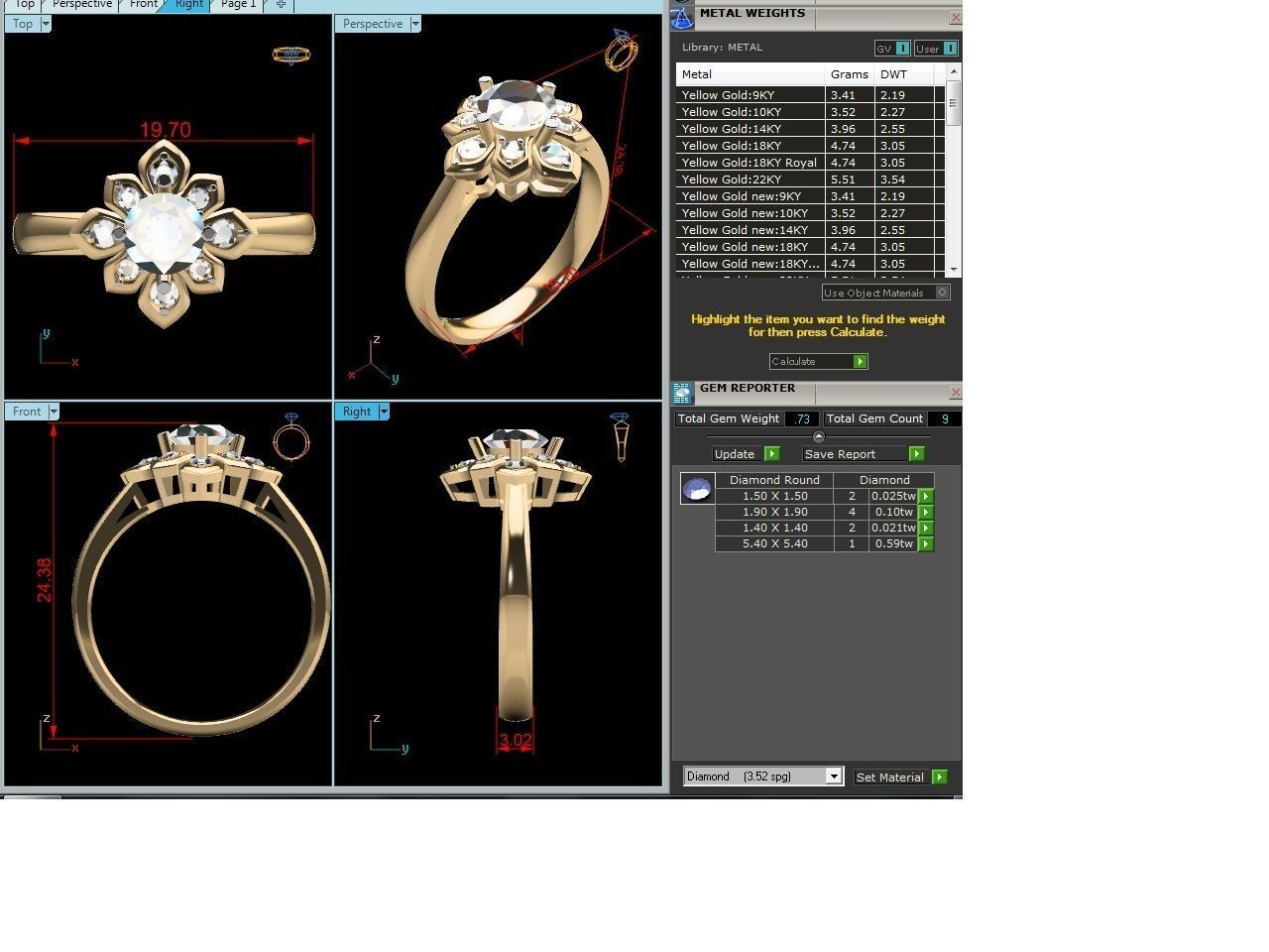 Women Solitaire Ring 3dm render details 3D print model_5