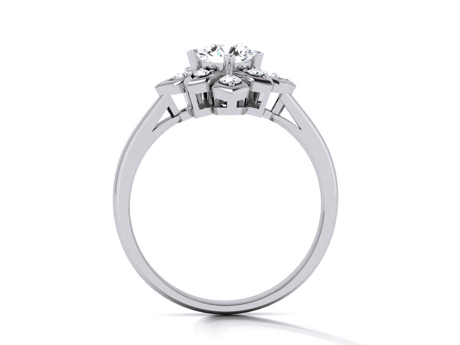 Women Solitaire Ring 3dm render details 3D print model_6