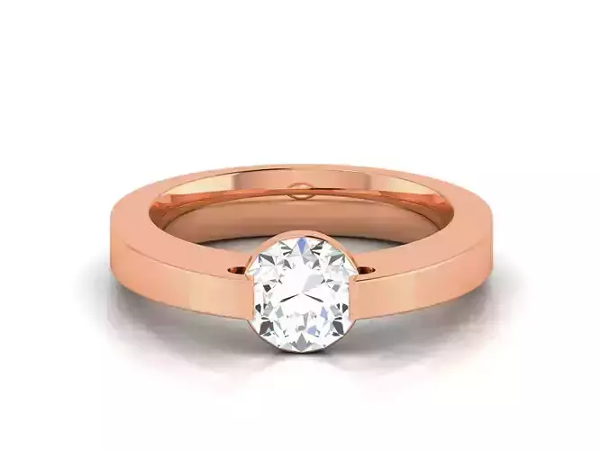 Women Mono Single Diamond Solitaire Ring 3dm render details 3D print model