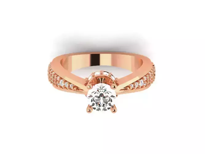 Women Solitaire Ring 3dm render details 