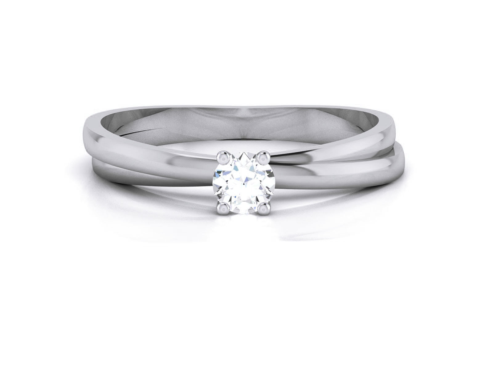 Women Mono Single Diamond Solitaire Ring 3dm render details 3D print model_11