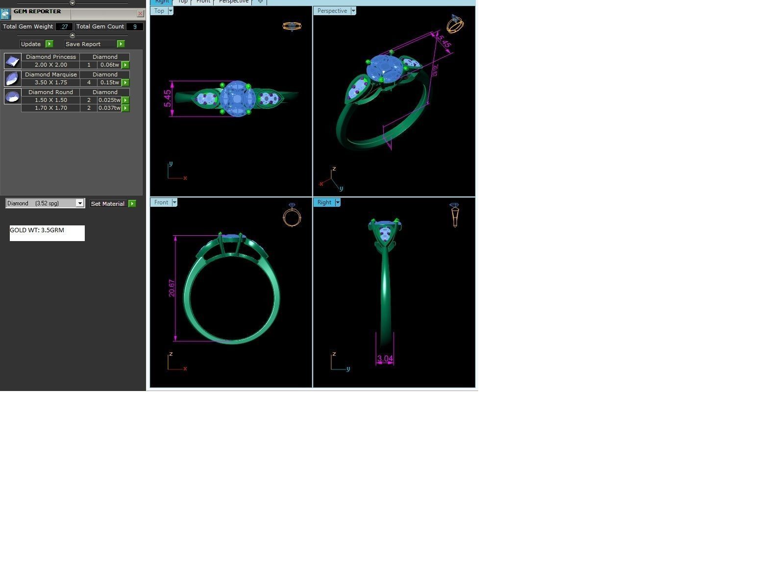 Women Solitaire Ring 3dm render details  3D print model_4