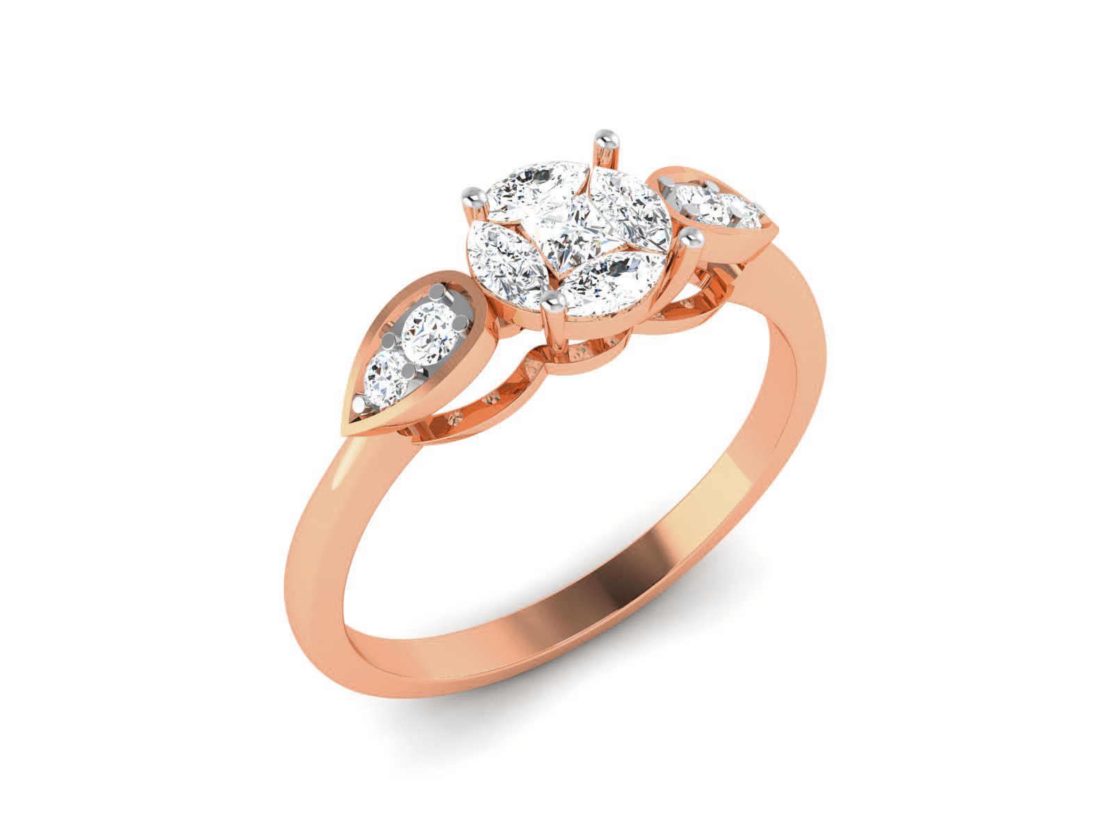Women Solitaire Ring 3dm render details  3D print model_3