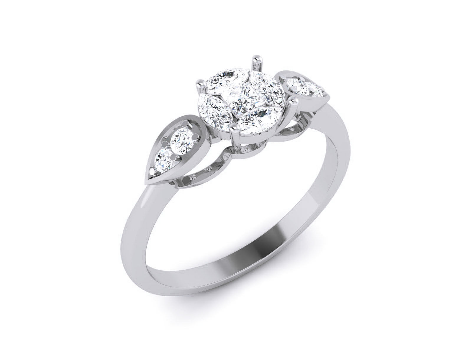 Women Solitaire Ring 3dm render details  3D print model_1