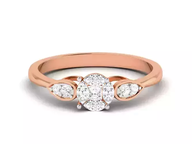 Women Solitaire Ring 3dm render details 