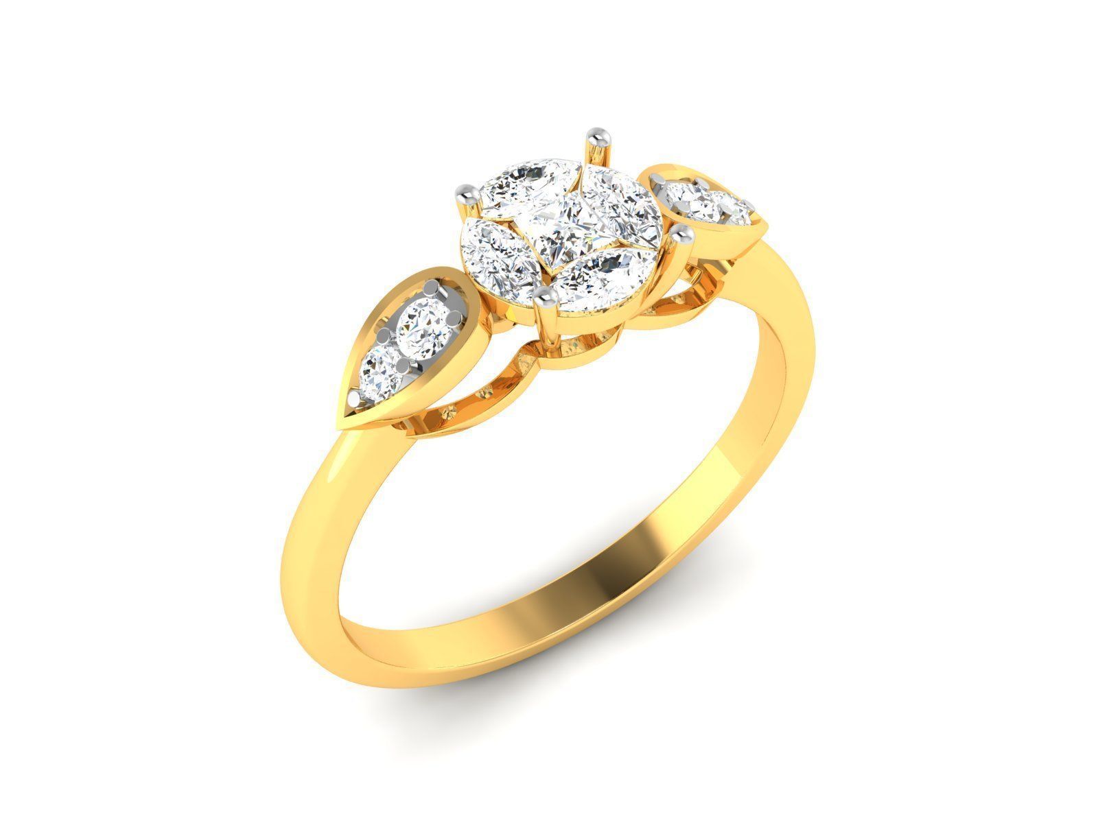 Women Solitaire Ring 3dm render details  3D print model_2
