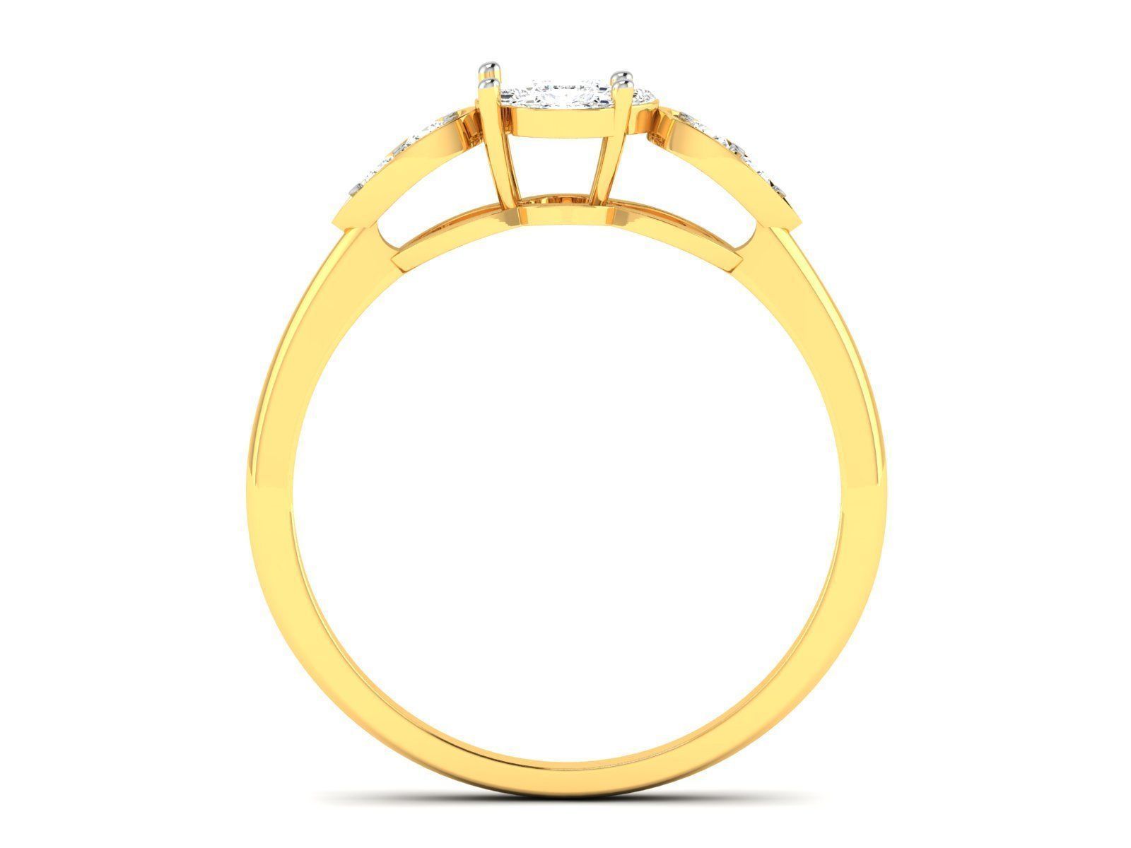 Women Solitaire Ring 3dm render details  3D print model_10