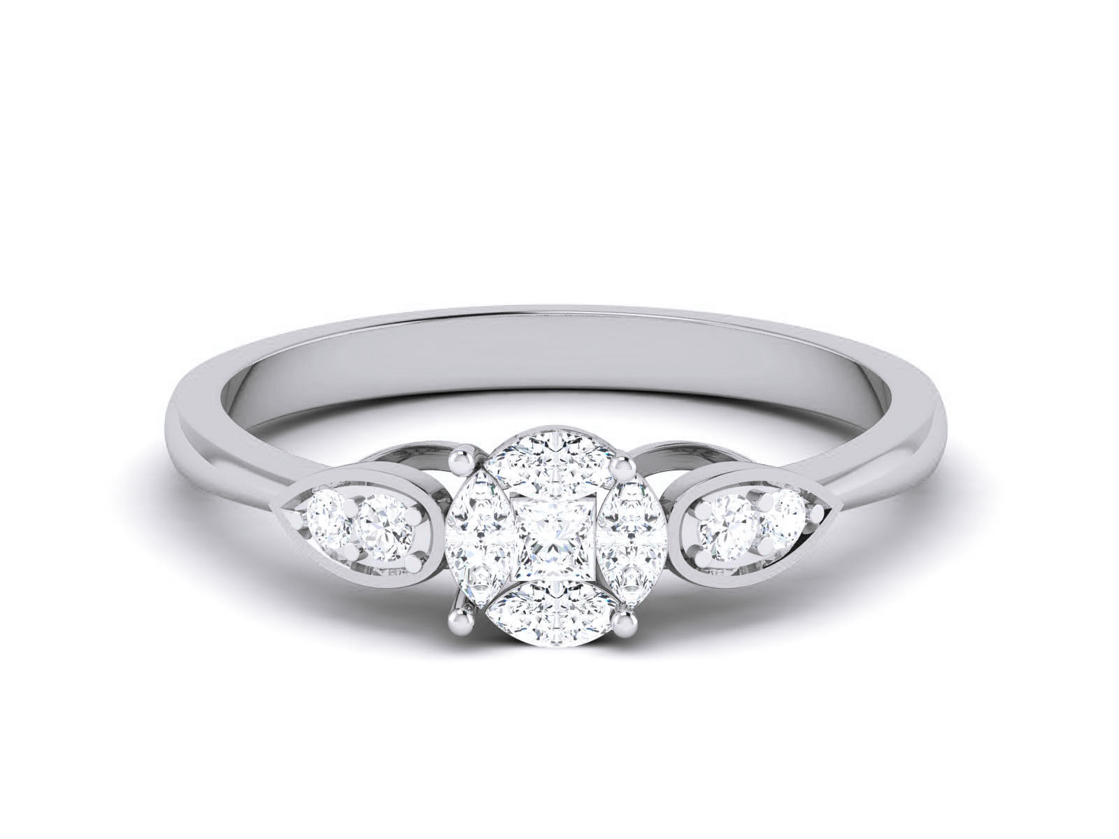 Women Solitaire Ring 3dm render details  3D print model_9