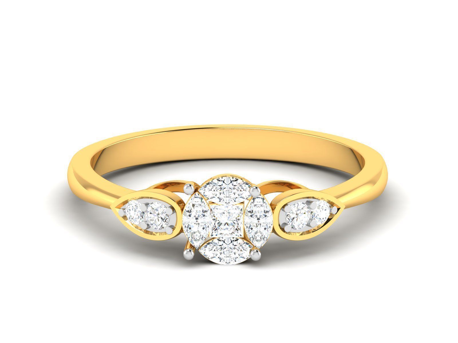 Women Solitaire Ring 3dm render details  3D print model_8