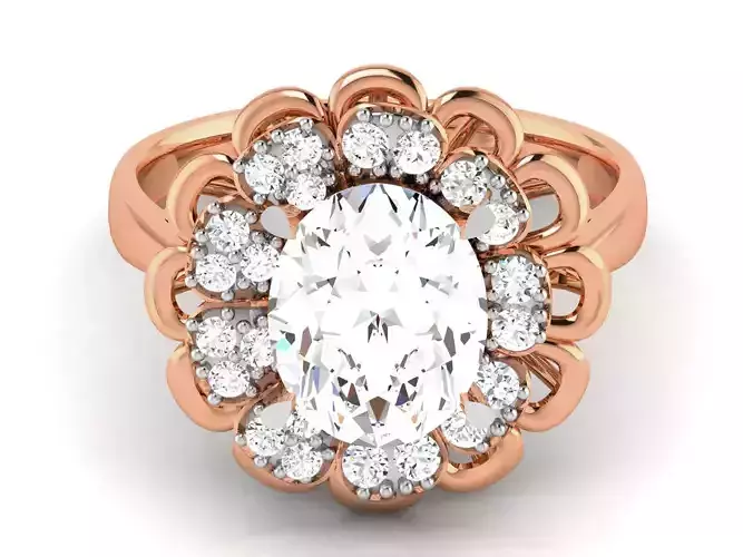 Women Solitaire Ring 3dm render details 