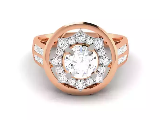 Women Solitaire Ring 3dm render details 