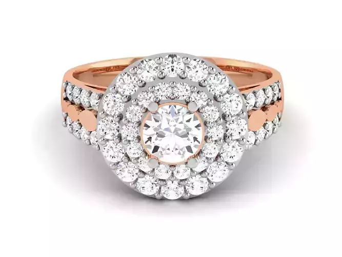 Women Solitaire Ring 3dm render details 