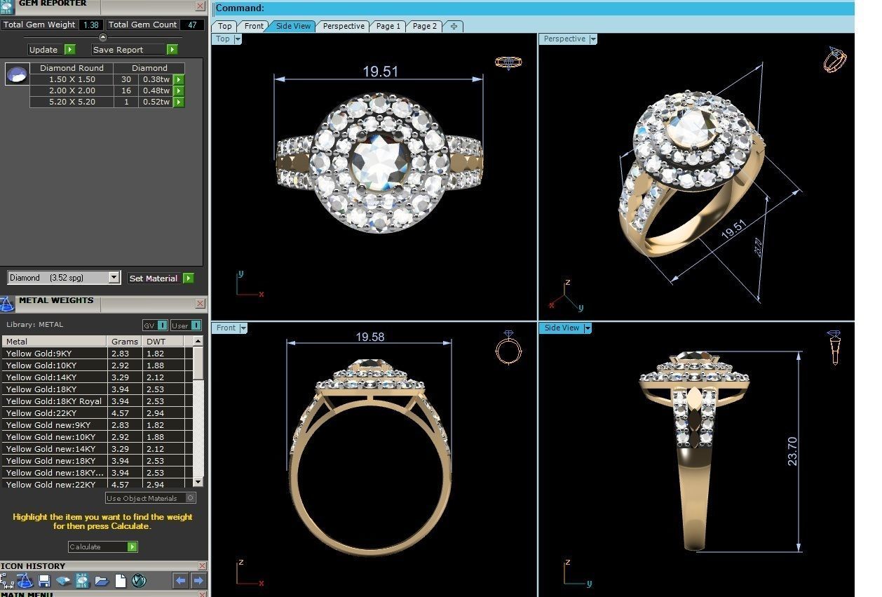 Women Solitaire Ring 3dm render details  3D print model_12