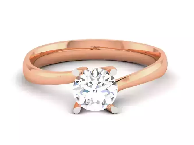 Women Mono Single Diamond Solitaire Ring 3dm render details 3D print model