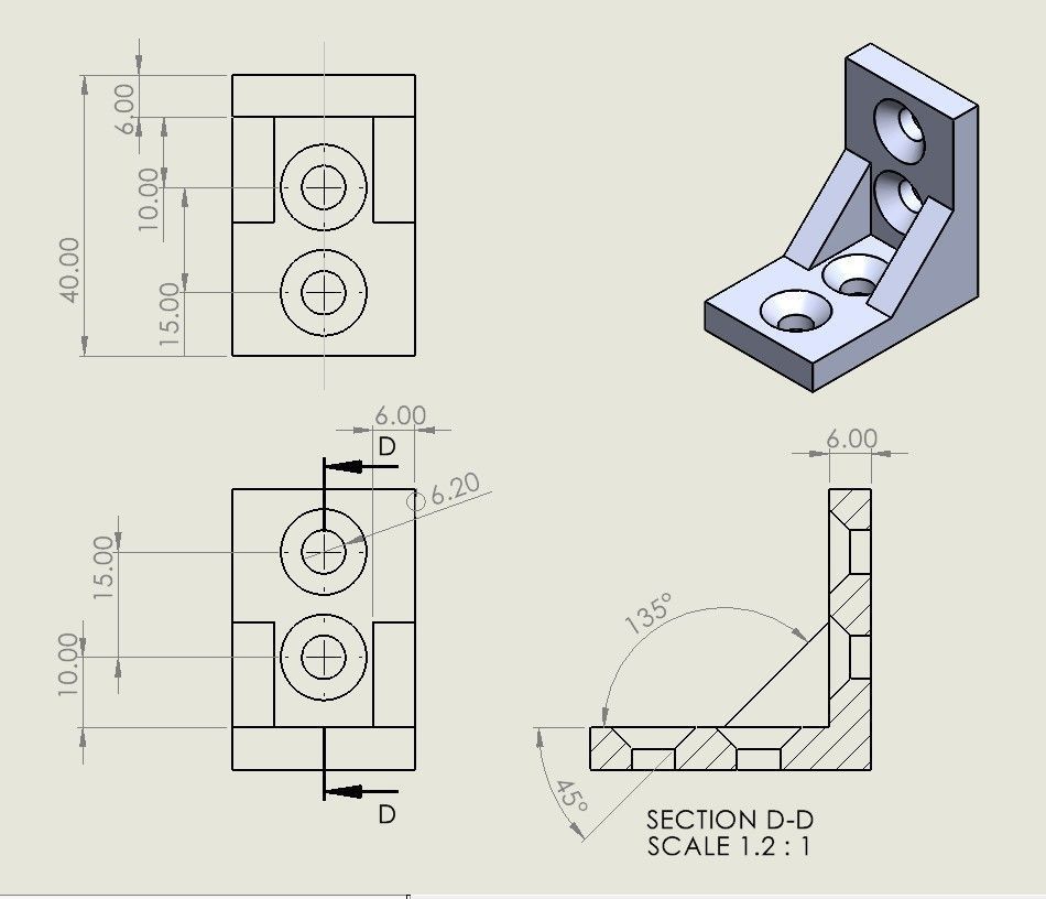 Right angle support Right angle bracket Free 3D print model_2