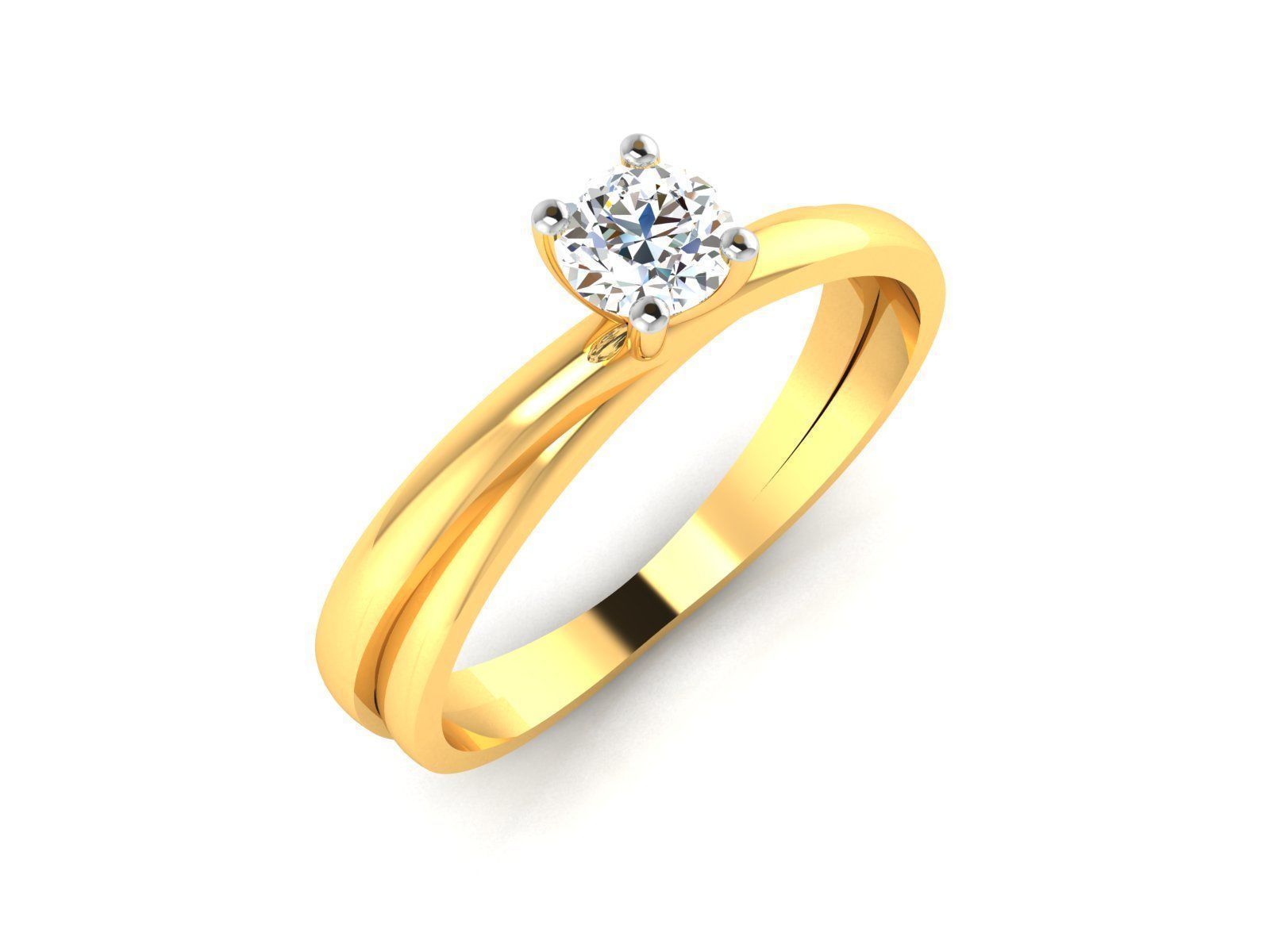 Women Mono Single Diamond Solitaire Ring 3dm render details  3D print model_2