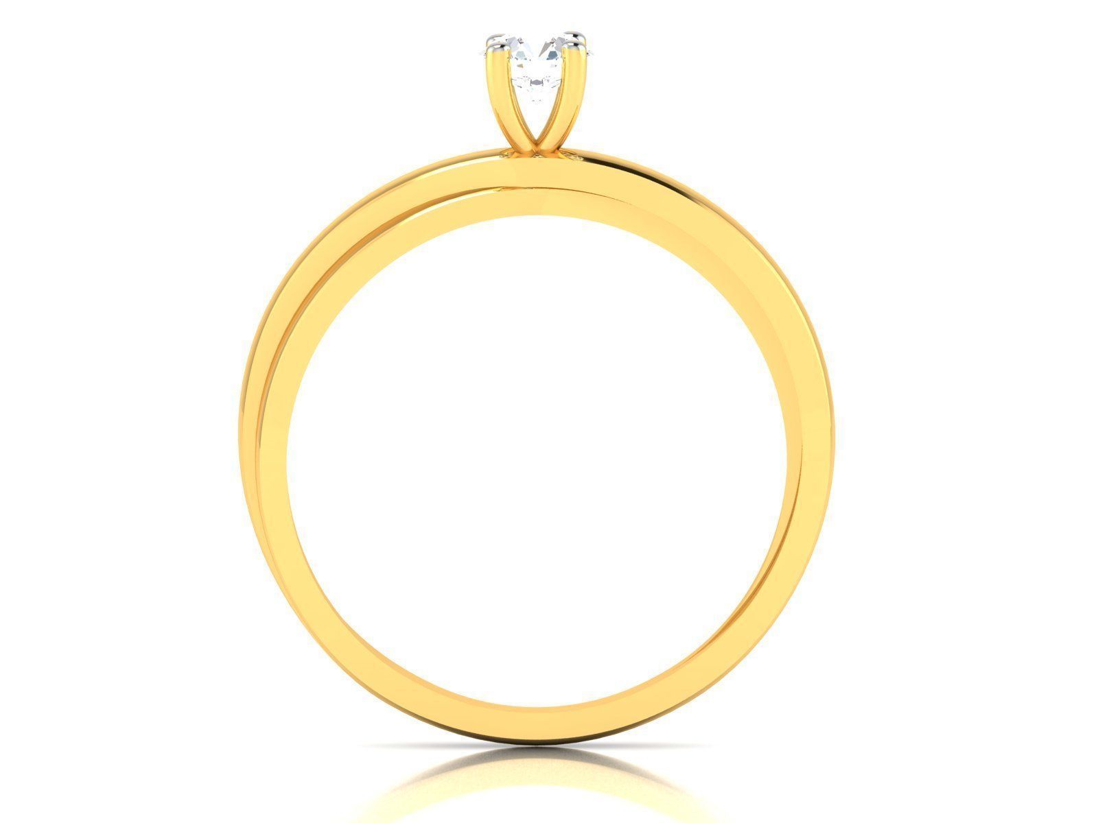 Women Mono Single Diamond Solitaire Ring 3dm render details  3D print model_4