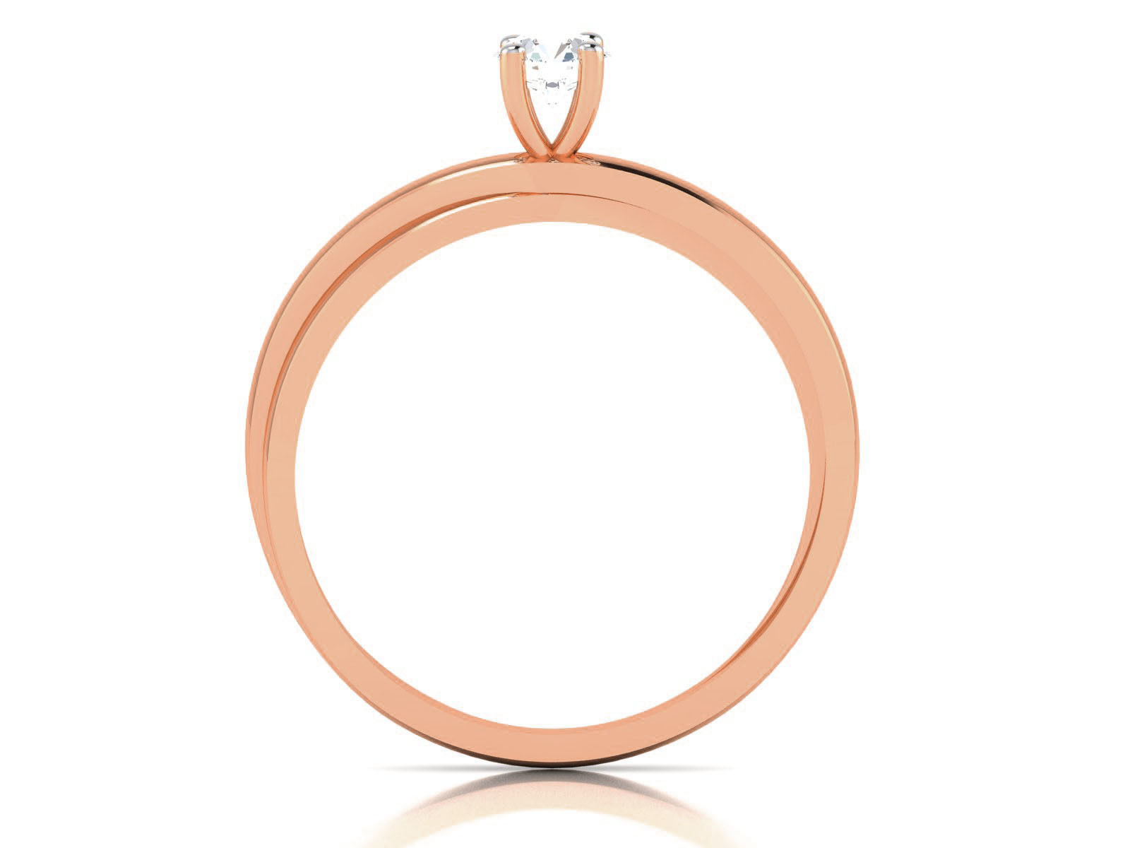 Women Mono Single Diamond Solitaire Ring 3dm render details  3D print model_5