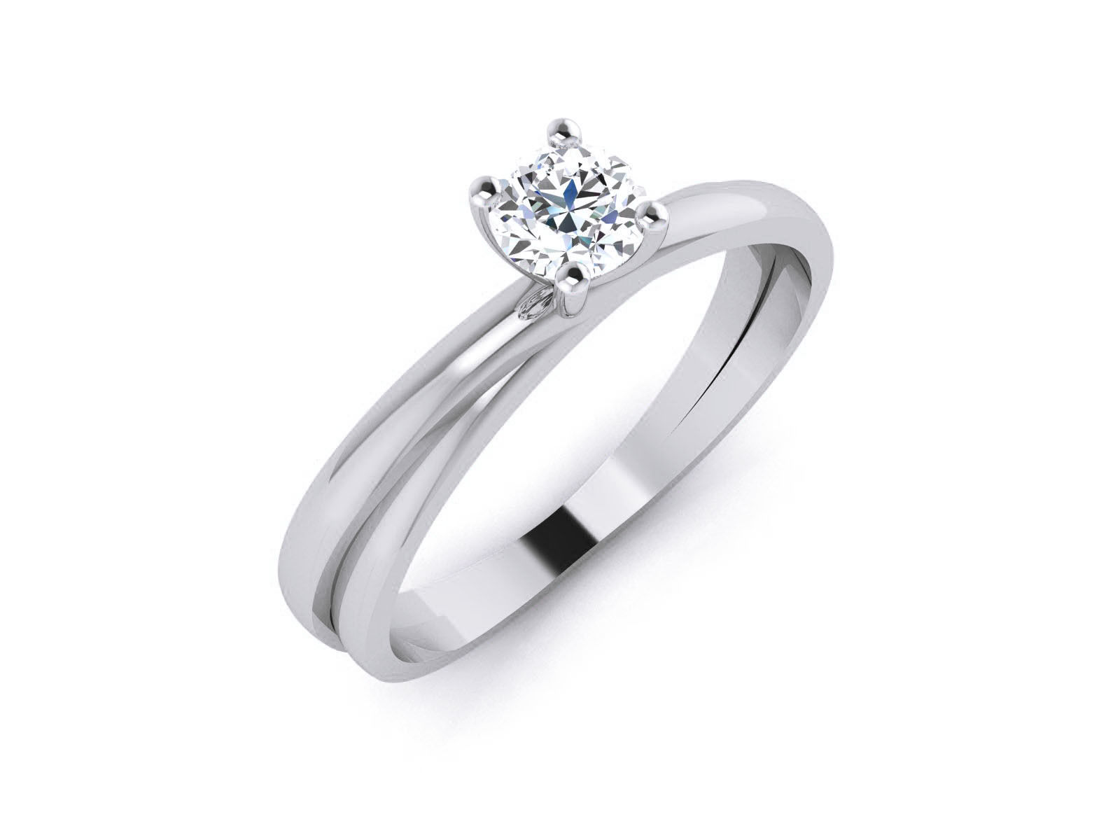 Women Mono Single Diamond Solitaire Ring 3dm render details  3D print model_1