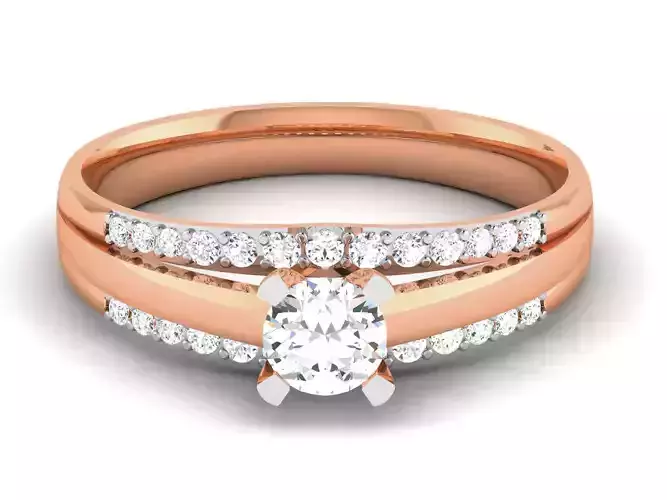 Women Solitaire Ring 3dm render details 