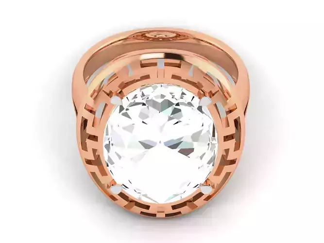 Women Mono Single Diamond Solitaire Ring 3dm render details  3D print model