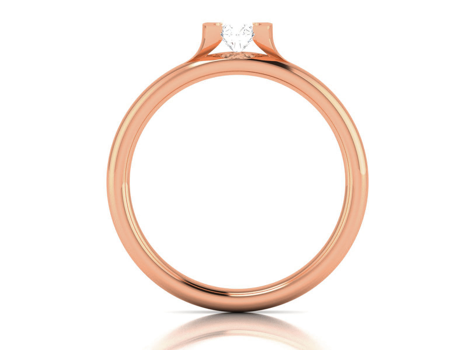 Women Mono Single Diamond Solitaire Ring 3dm render details  3D print model_5