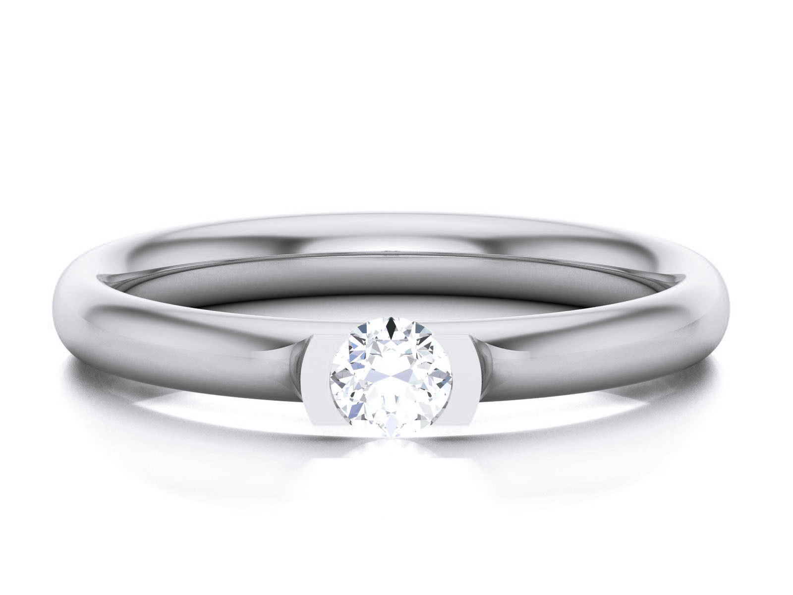 Women Mono Single Diamond Solitaire Ring 3dm render details  3D print model_11
