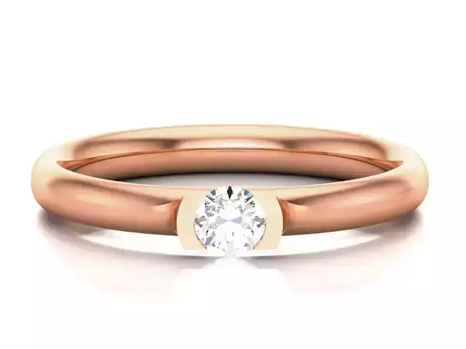Women Mono Single Diamond Solitaire Ring 3dm render details  3D print model