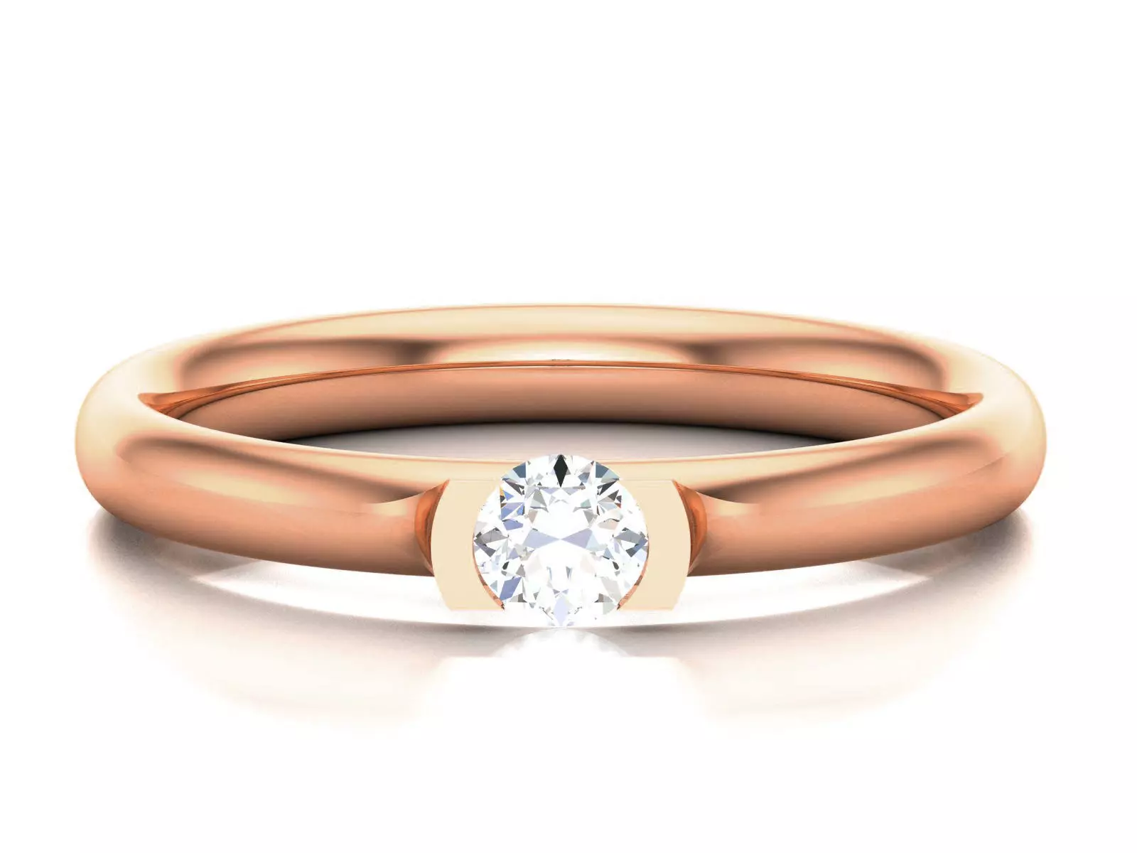 Women Mono Single Diamond Solitaire Ring 3dm render details  3D print model_0